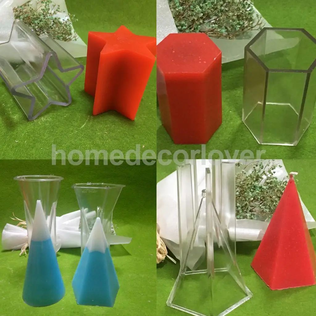 Flower Shape Plastic Candle Mould Mold Soap Mould Tool for Candle Making Craft 7x7.5cm