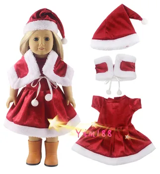 

3in1 Doll Clothes for 18 Inch American Doll Christmas Xmas Gift Uniform Dress