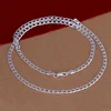 Collier en argent 16-30 pouces, noble et exquis, breloque de mode, chaîne 4MM, bijoux en argent pour femmes et hommes N132 ► Photo 3/3