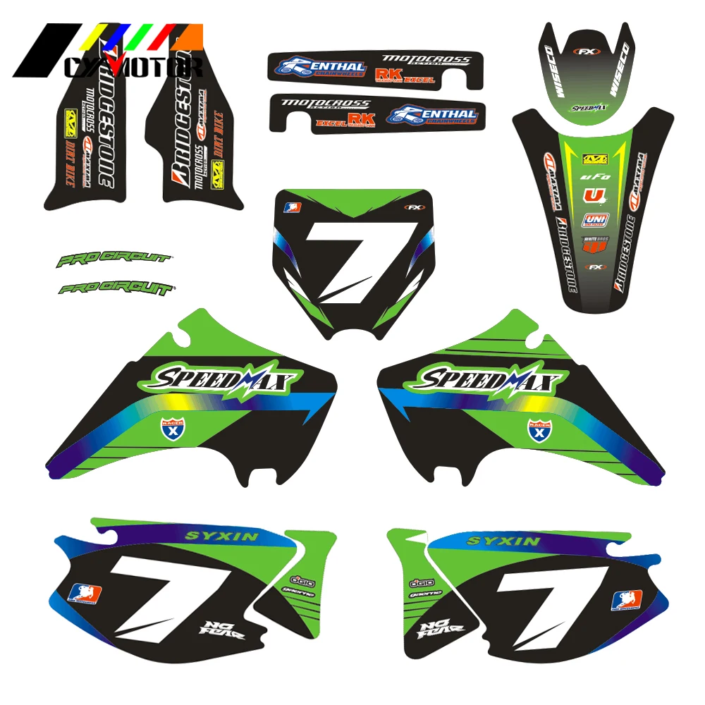 Motorcycle Customized Number Graphics Decals Stickers For KAWASAKI KX125 KX250 KX 125 250 2003 2004 2005 2006 2007 2008 Motobike Motorcycle Customized Number Graphics Decals Stickers For KAWASAKI KX125 KX250 KX 125 250 2003 2004 2005 2006 2007 2008 Motobike