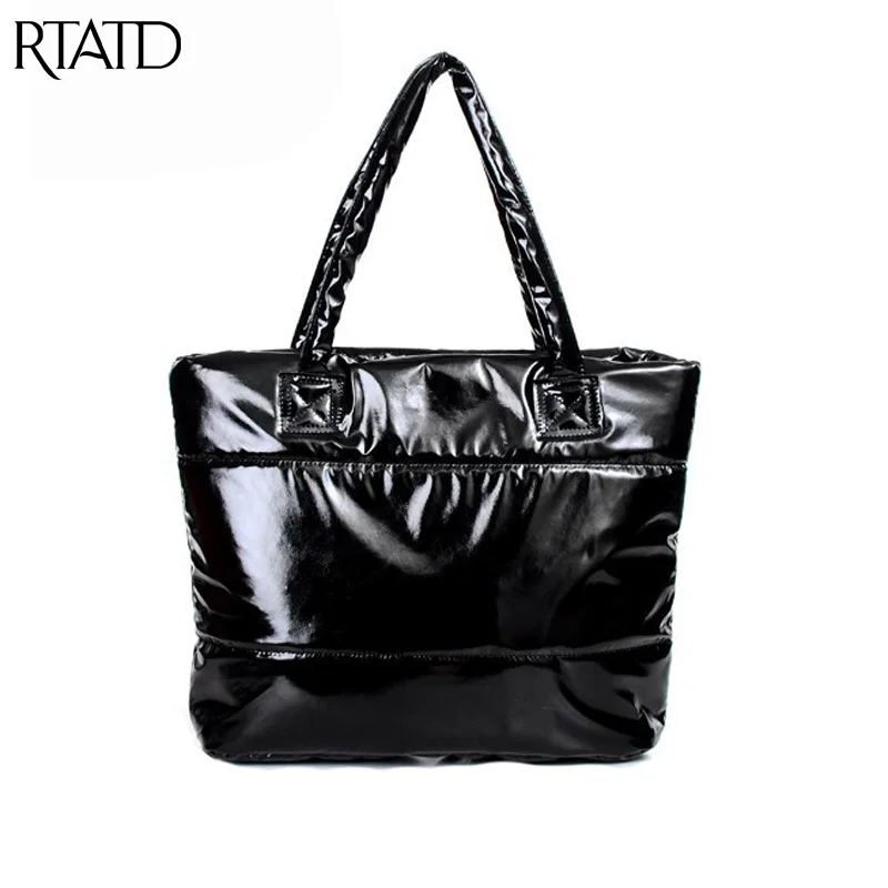 

New Winter Cotton Women Handbag Large Size Women's Shoulder Bags Luxury Brand Design Waterproof Ladies Tote Q0209