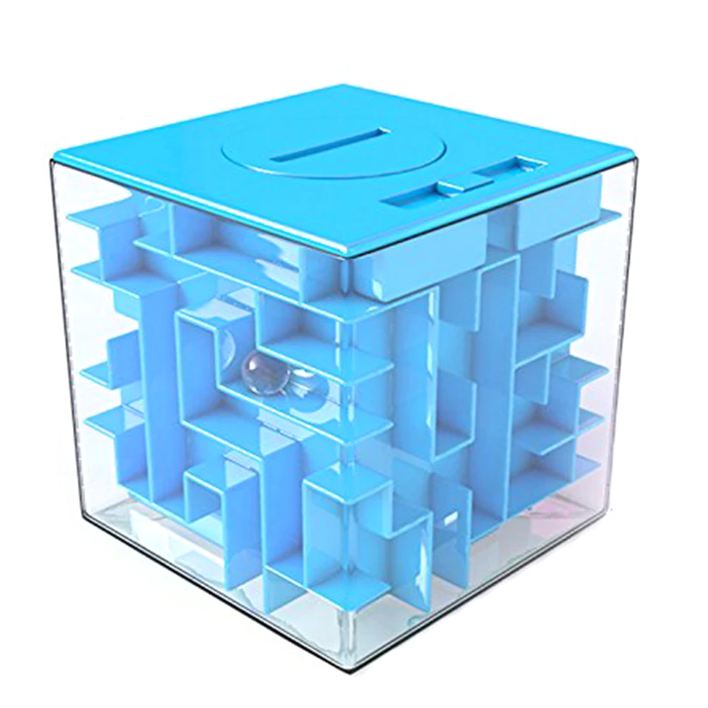 Детский 3D куб головоломка Лабиринт деньги лабиринт Монета коробка куб головоломка экономия Копилка мозговой шторм игра Детские игрушки для детей подарок - Цвет: 6CM