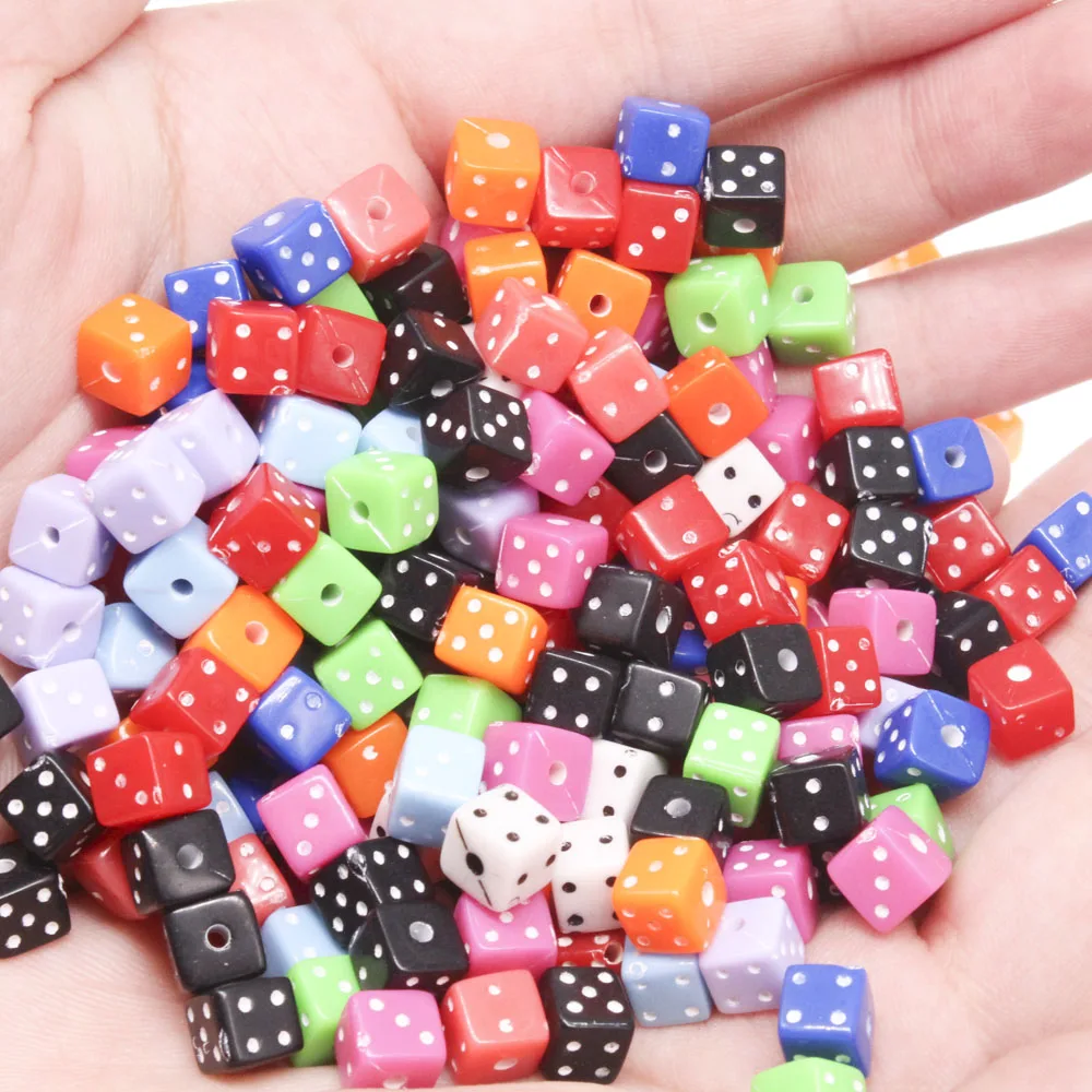 

200Pcs Mixed Acrylic Dice Spacer Beads 6x6mm