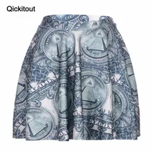 Qickitout Прямая модная летняя Джокер юбки Для женщин 3D цифровой печати юбки плюс Размеры