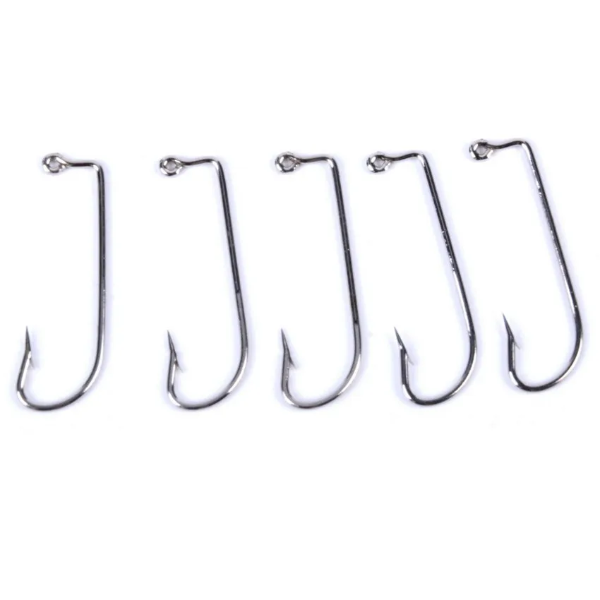 100pcs Offset Jig Hook Size 2 5/0 High Carbon Steel Jig Hooks Fishing