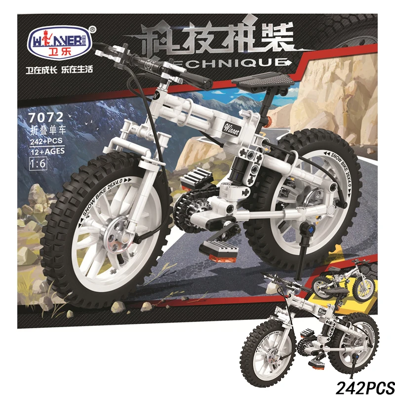 Folding Bicycle 242pcs Legoings Technic MOC Vehicle Creator City Building Blocks Bricks DIY Model Toys for children boy Gifts