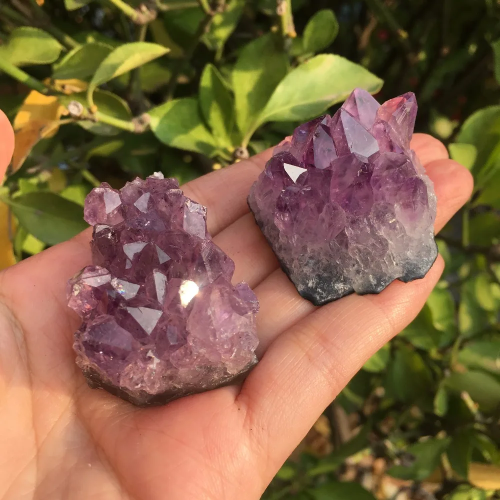

2pcs Natural Dream Amethyst Quartz Crystal Cluster Specimen Healing 85g