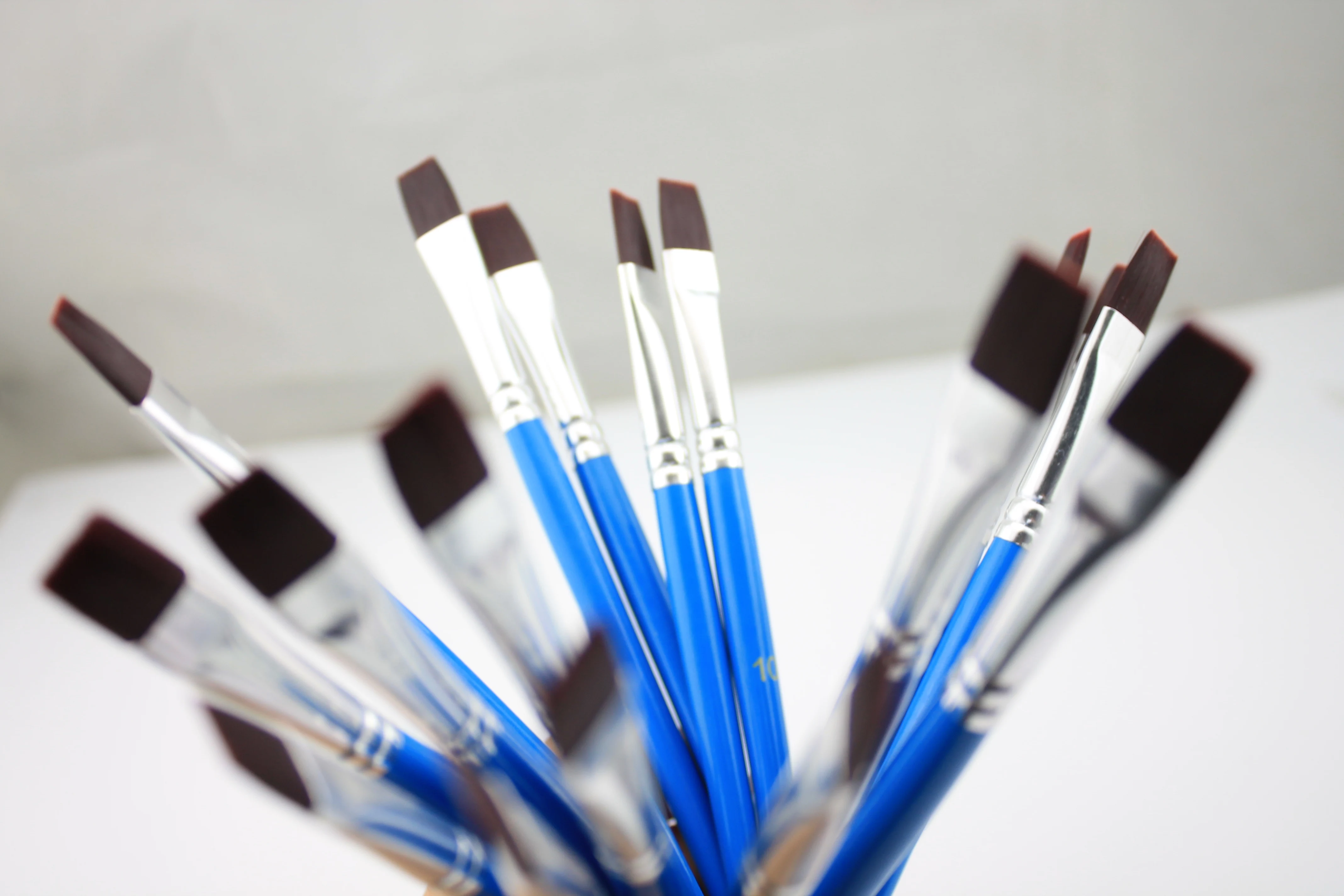 Buy Atisse 9pcs/lot Nylon Oil Paint Brush Flat