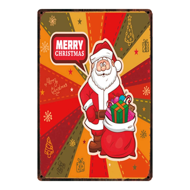 Kelly66 Affiche Metallique Joyeux Noel Pere Noel En Etain Decor De Maison Peinture D Art Mural De Bar Taille x30 Cm Y 1956 Aliexpress