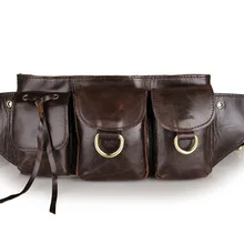 Мужская поясная сумка из коровьей кожи поясная сумка сумки на бедрах мужская повседневная дорожная винтажная Роскошная брендовая коричневая дизайнерская сумка для телефона