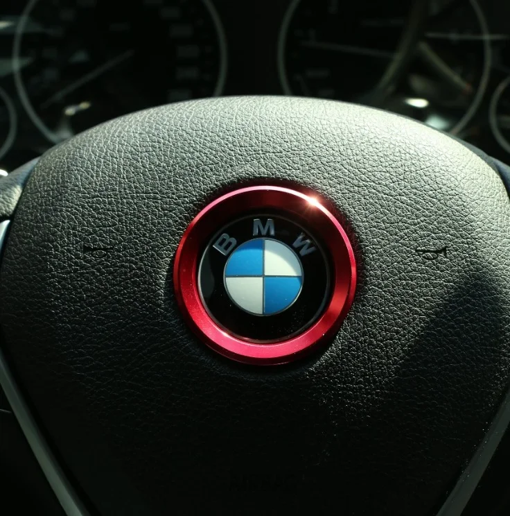 

3D steering wheel aluminium alloy Sticker case for E39 E36 E60 E90 E34 BMW E46 car styling