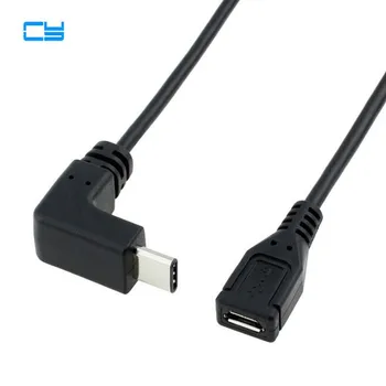 

Black 15cm USB 3.1 USB3.1 type-c USB-C Straight curved male to USB2.0 USB 2.0 Micro Female charger data Adapter Cable