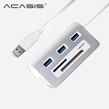 

Acasis HS0023 USB 3.0 HUB High Speed Aluminum 3.0 Card reader Hubs Power Interface iMac PC for Macbook TF SD CF Card Reader