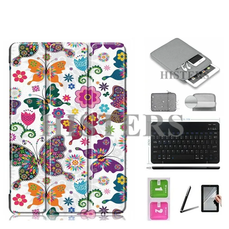 Аксессуары для Samsung Galaxy Tab A 10,1 SM-T510 SM-T515 Магнитный чехол+ Bluetooth клавиатура+ Сумочка+ пленка+ стилус+ салфетки - Цвет: HD-BBK10