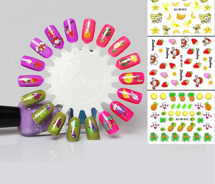 

12pcs Nail Art Decals Water Transfer Nail Stickers Temporary Tattoos DIY Tips NEW Cute Fruits and vegetables pattern for Girl