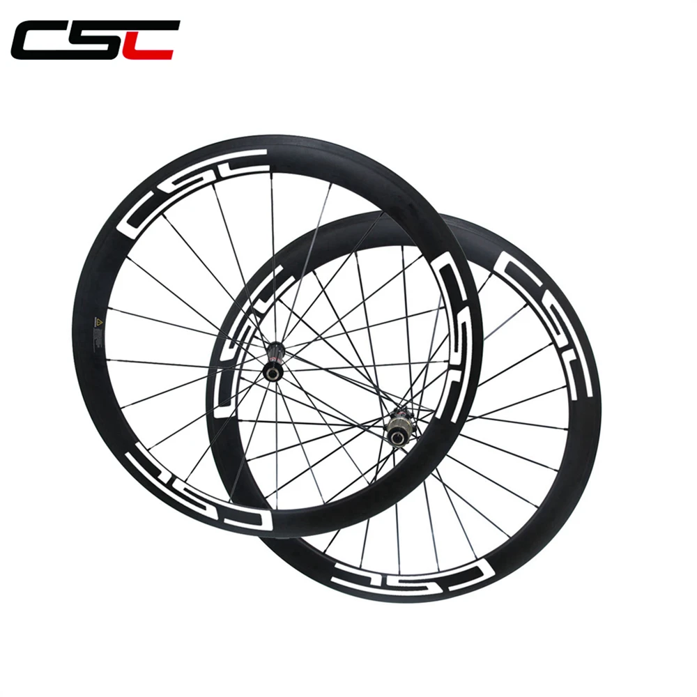 Best CSC 25mm Wide U Shape 50mm Tubular Carbon Bicyle Road Wheels Novatec AS511SB FS522SB hub Mac aero CN 424 sapim cx ray Spokes 2