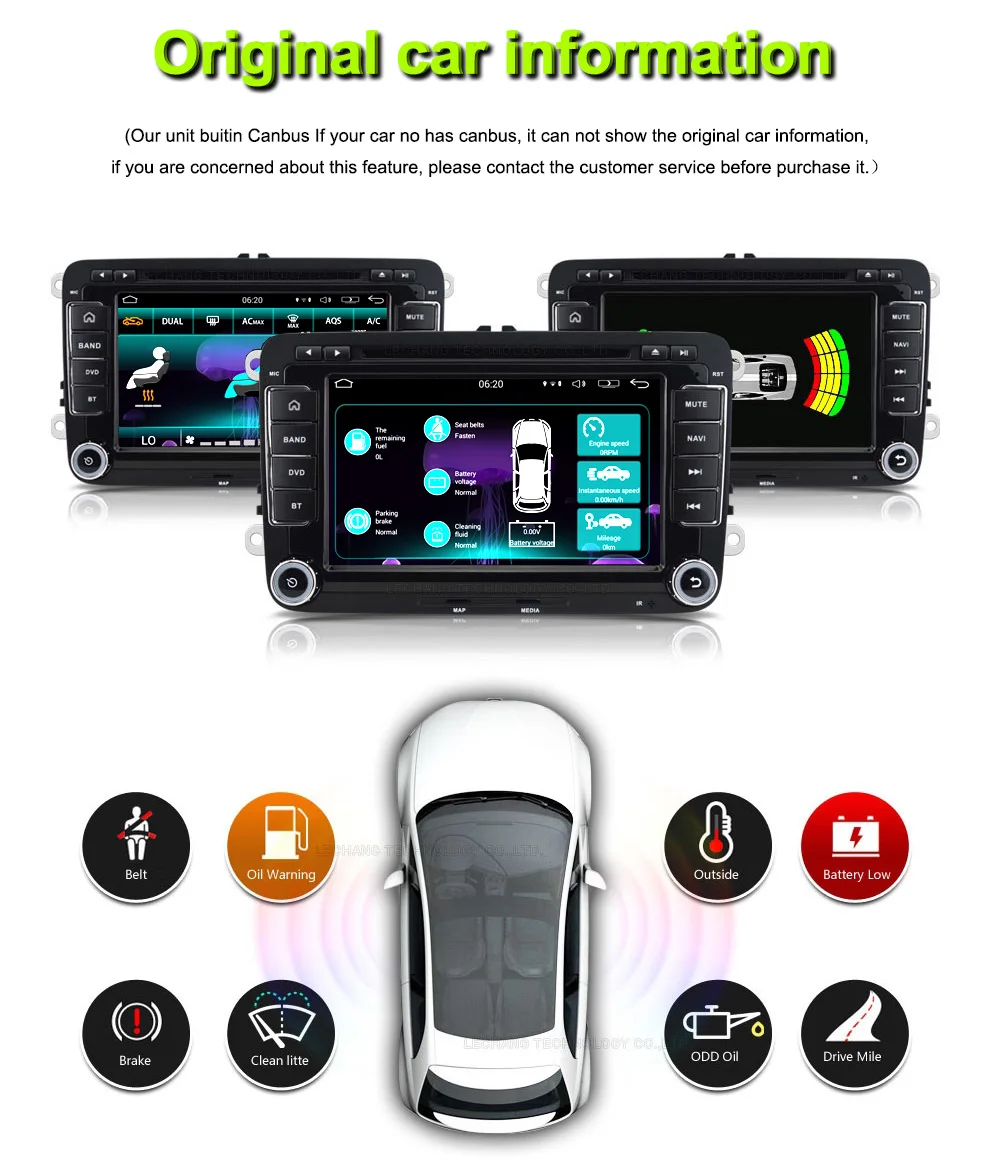 Excellent FUNROVER 7"2 din android 6.0 Car dvd Stereo Player GPS Navigation In-Dash For VW Volkswagen POLO PASSAT Golf Tiguan Skoda Rapid 18