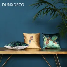 DUNXDECO чехол для подушки декоративный чехол для подушки художественный современный тропический лес птица зеленый лист принт Coussin диван стул Постельные Принадлежности Декор