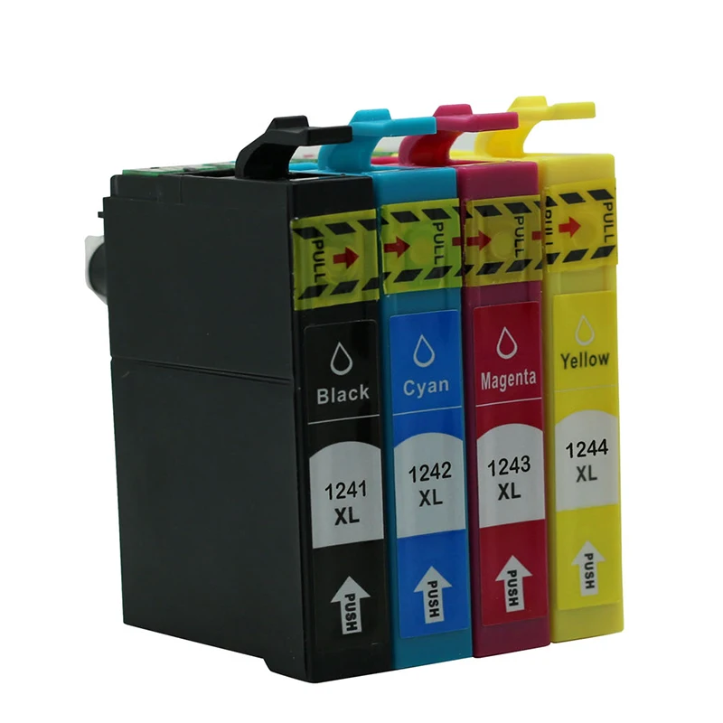 Совместимый с epson 124 картридж T1241 T1242 T1243 T1244 WorkForce 320/323/325 Stylus NX125/NX127/NX130/NX420 4 шт.|ink