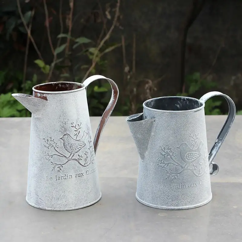 

Home Gardening Iron Flower Watering Decoration Vintage Flower Gardening Tin Watering Pot Bottle