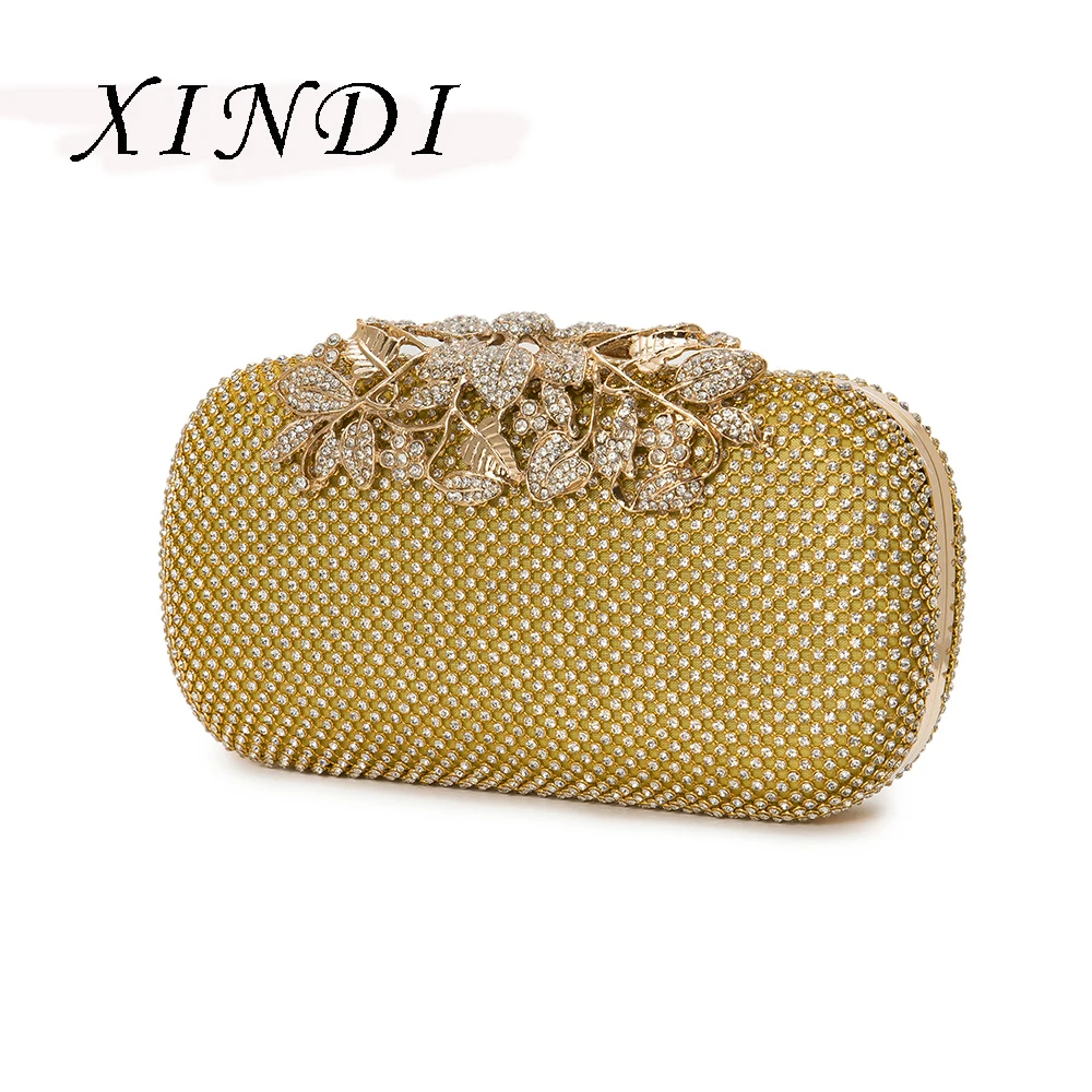 

2017 Hot fashion women Day clutch bag for dinner leaf diamante luxury handbag party graduation Evening bag Valentines Gift