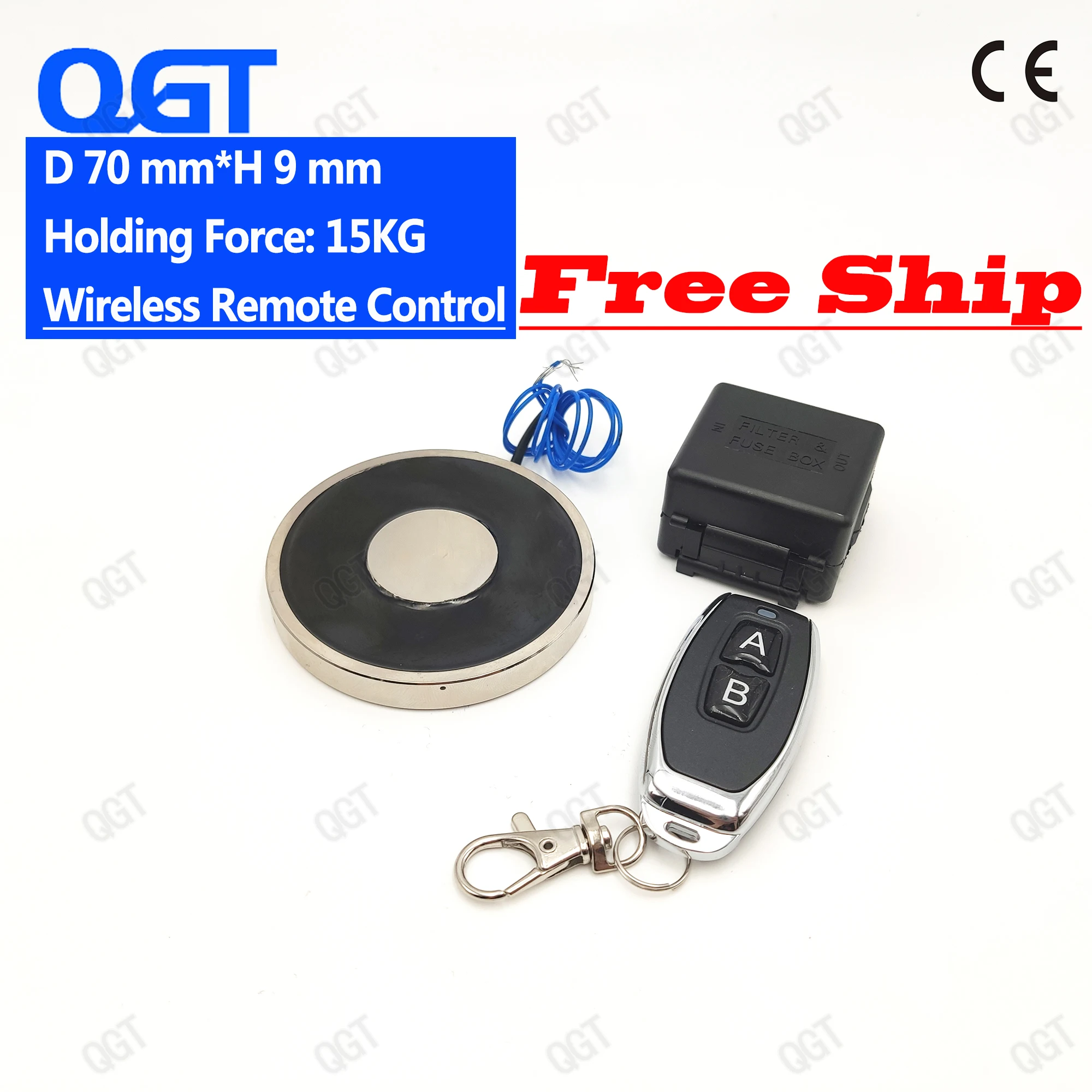 

KK-70/9 DC The wireless remote control electro magnet Electromagnet cylinder magnets custom electric magnet suck License plate