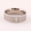 New 36pcs/Lots English Lord's Prayer Stainless Steel Etching Internal Polishing Cross Religious Jewelry Ring For Man Women ► Photo 3/4