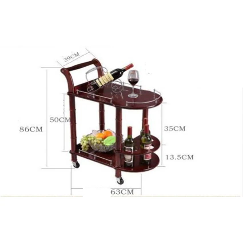 86 см гостиничная обеденная тележка с колесами, двухслойный деревянный стол, Винная Корзина для салонов красоты, кухонные тележки, боковая стойка, мебель для отеля