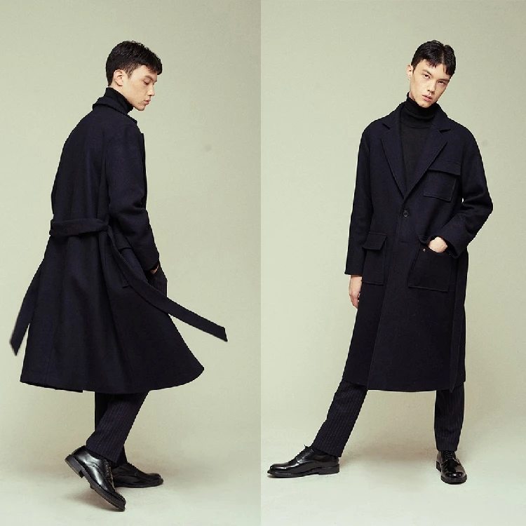 

The new winter men's long wool coat is a tailored wool coat with a slim body and large pocket lapel. S-6XL!!