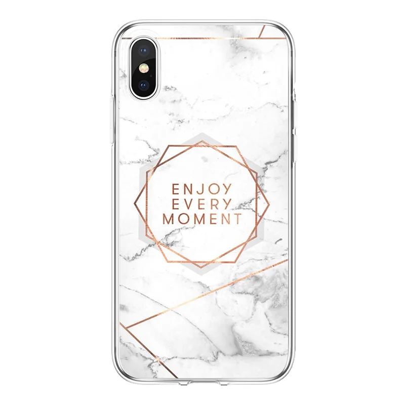 Чехол для iPhone X 6 6s S 7 8 Plus Funda для iPhone 4 4S 5 5S SE 5C Coque для iPhone 11 Pro Xs Max XR 7plus Мягкий ТПУ мраморный чехол - Цвет: dlsENJOY