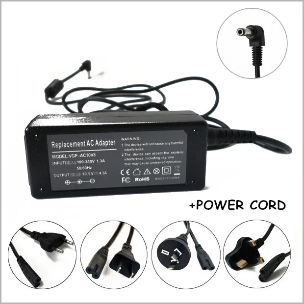 

10.5V 4.3A Notebook AC Adapter Laptop Power Charger For Sony Vaio Pro 11 13 Touch Ultrabook VGP-AC10V7 VGP-AC10V8 PA-1450-06SP