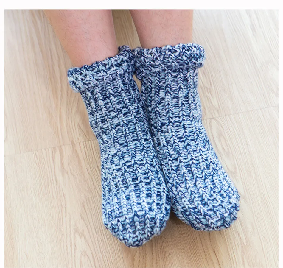 Zuzuwu/2 пары мужских носков-тапочек с подкладкой из искусственного меха; теплые зимние домашние носки из плотного флиса; домашние носки