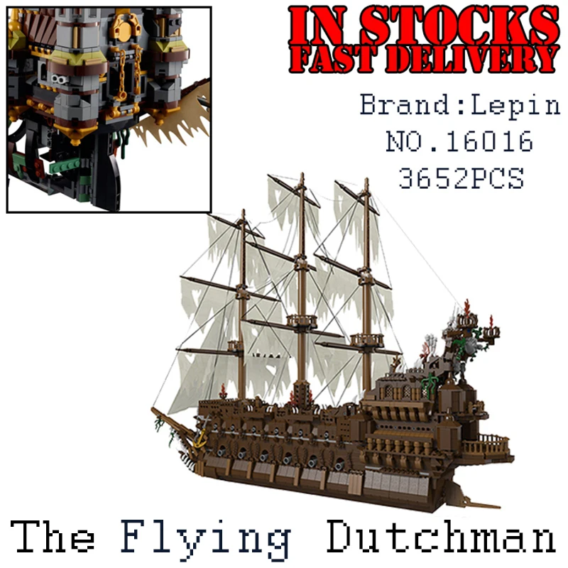 

Lepin 16016 3652Pcs Pirates The Flying Dutchman Building Blocks Bricks Educational DIY Toys Model for children Christmas Gifts