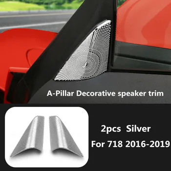 

Car A-pillar Decorative Trim Door Speaker Cover Central Console Lower Speaker Moulding Trim for Porsche 718 2016 2017 2018 2019