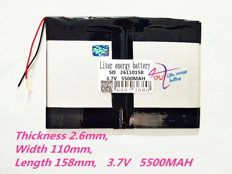 26110158 3,7 V 5500 MAH литий-полимерная батарея 25110160 и 9 дюймов планшет батареи большой объем тонкая аккумуляторная батарея