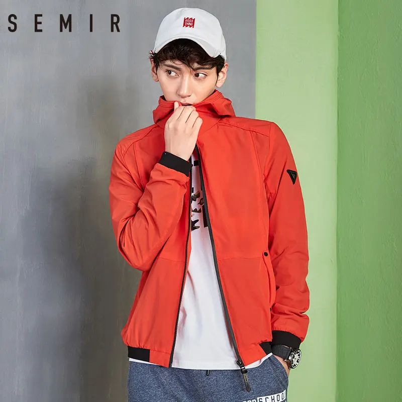 SEMIR Jackets men long sleeve overcoat hooded thin clothing solid color clothes sporty chic 