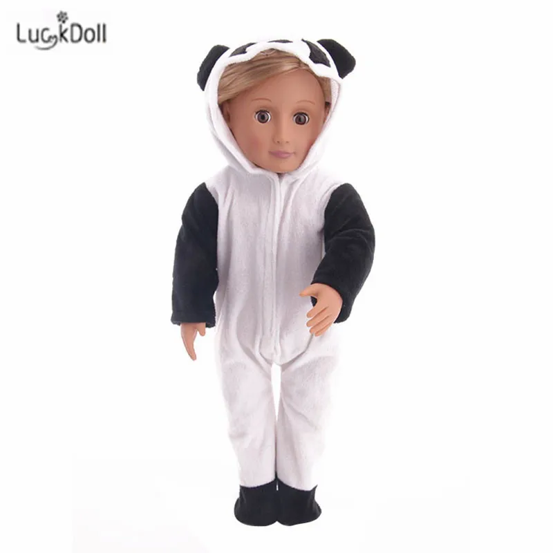 Luckdoll модные новые летние Повседневное Милая Пижама с дизайном «панда» для 43 см куклы или 18-дюймовая кукла аксессуары