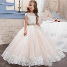 2019 lovely Flower Girl pageant Dress White Lace appliques for Wedding Beaded Children's Birthday ball gown 2019 lovely Flower Girl pageant Dress White Lace appliques for Wedding Beaded Children's Birthday ball gown