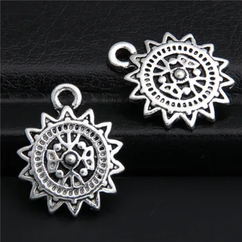 

30pcs Tibetan Silver Color Sun Charms Pendants for Necklace Accessories Jewelry Making DIY Handmade Craft A2822