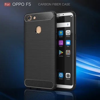 

Carbon fiber silicone case for OPPO F5 kasus Sarung funda coque rugged armor tpu brushed cover for OPPO F5 etui tok kryt