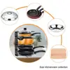 LMETJMA Adjustable Pan Organizer Rack Pot Lid Holder Folding Cookware Bakeware Chopping Board Organizer Shelf Rack KC0221 5