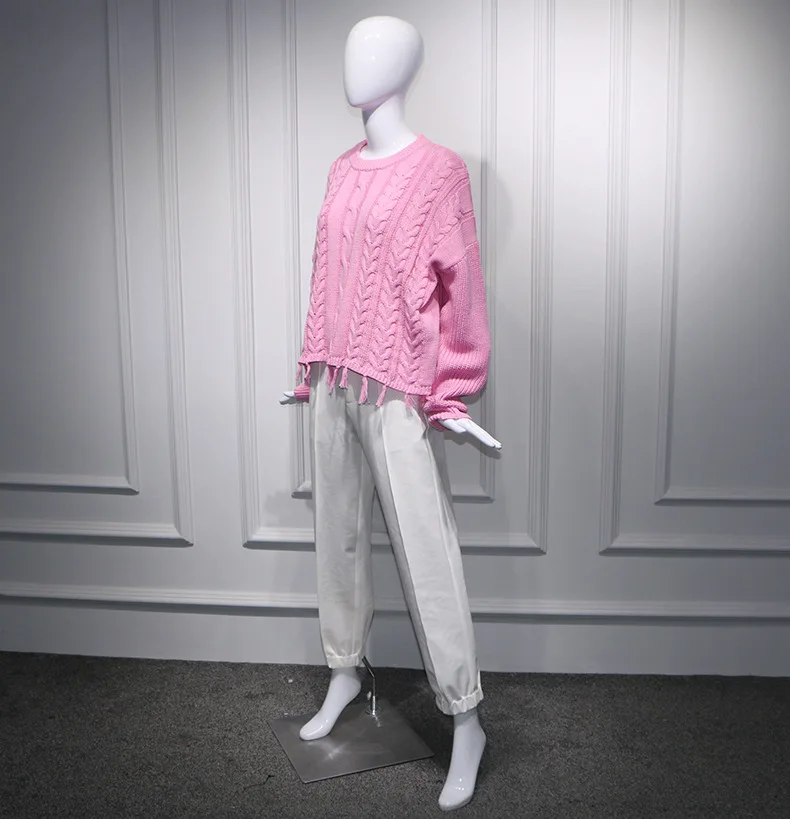 Star Baiyu The Same Pink Couple Sweater Loose Trend Knitwear New 2019 Computer Knitted O-Neck Women Sweaters and Pullovers