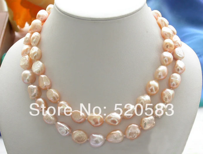 

2ROW 16mm PINK BAROQUE FRESHWATER PEARL NECKLACE