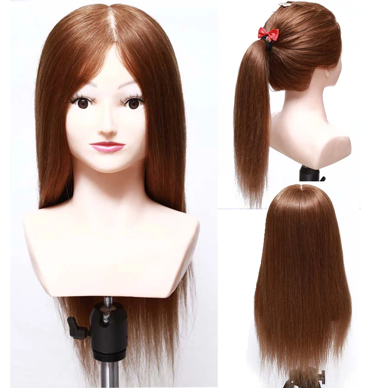 20inch 100 Human Hair Mannequin Head With Shoulder Hairdresser