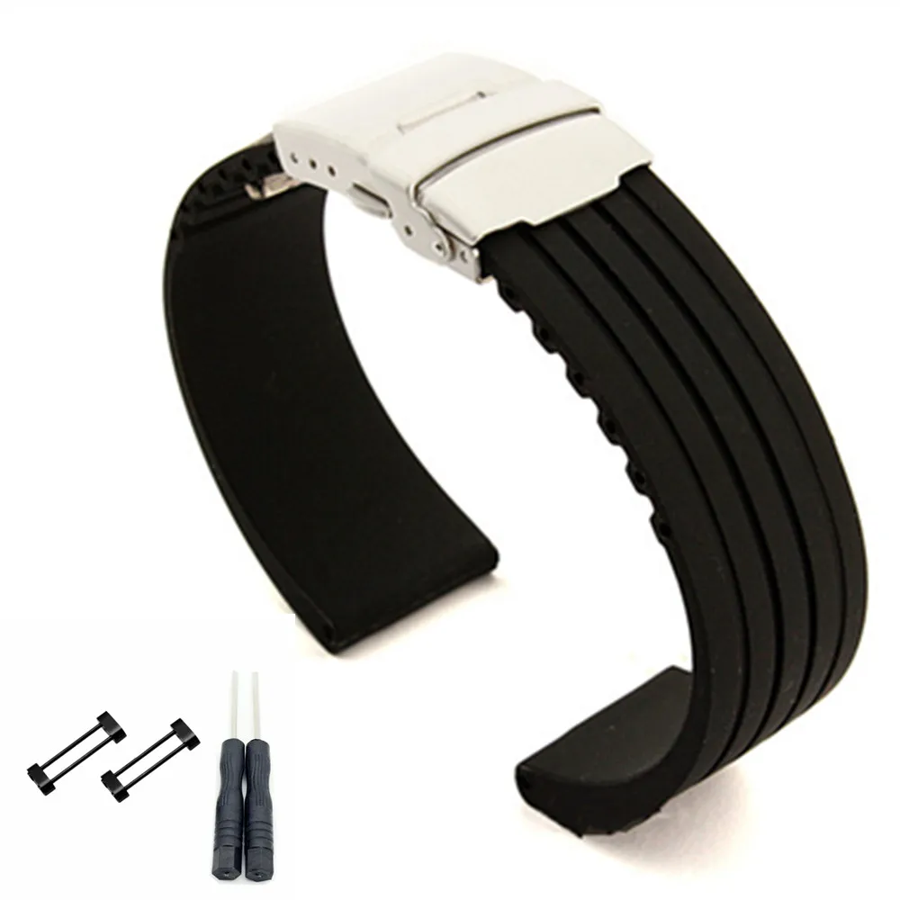 

24mm For Suunto Core Series Rubber / Silica gel Generic Watch Strap / Band And 1 set Adapters And screwdiver