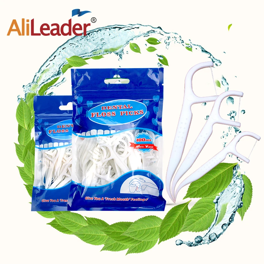 50 100pcs Dental Floss Picks Teeth Tooth Picks Plastic Stick Oral Floss