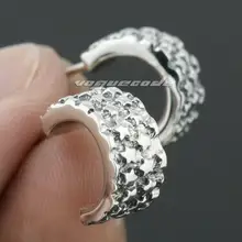 925 стерлингового серебра звезды мужские Байкер-рокер серьги 8R011_# пара