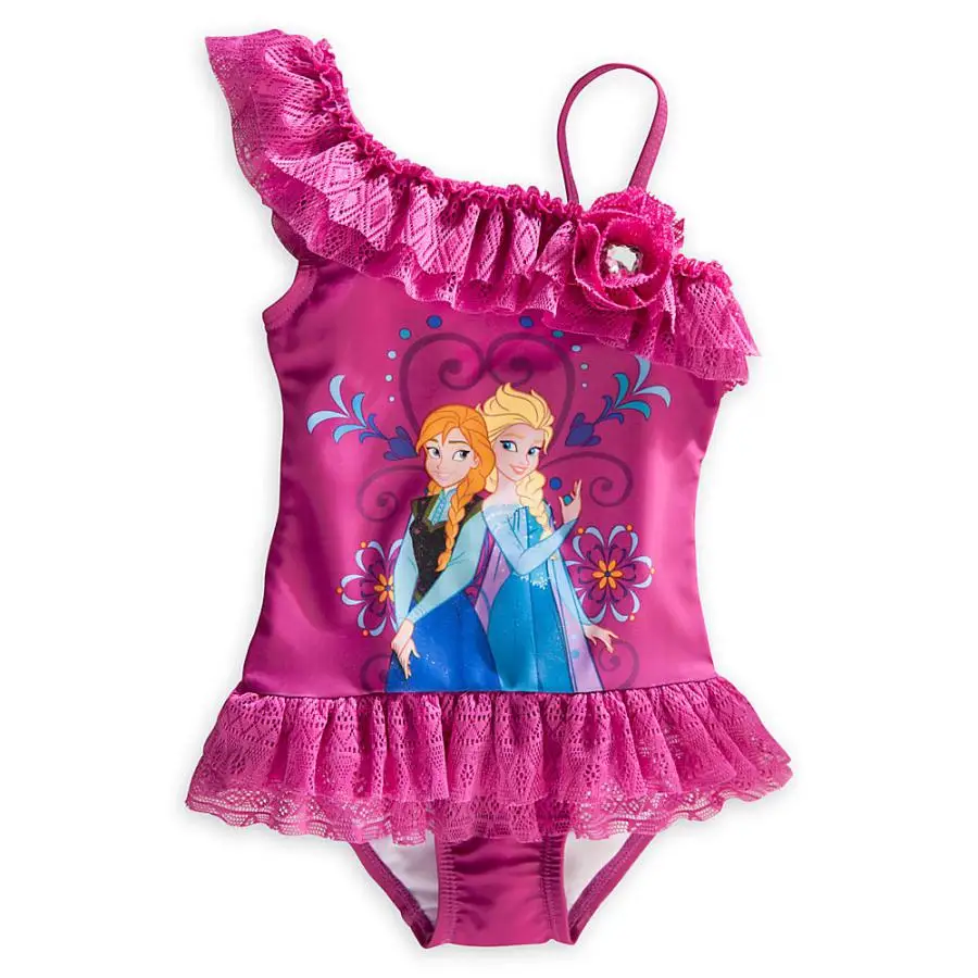 ragazze swimwear elsa one pieces costume da bagno per bambini increspato vestito di nuoto per le