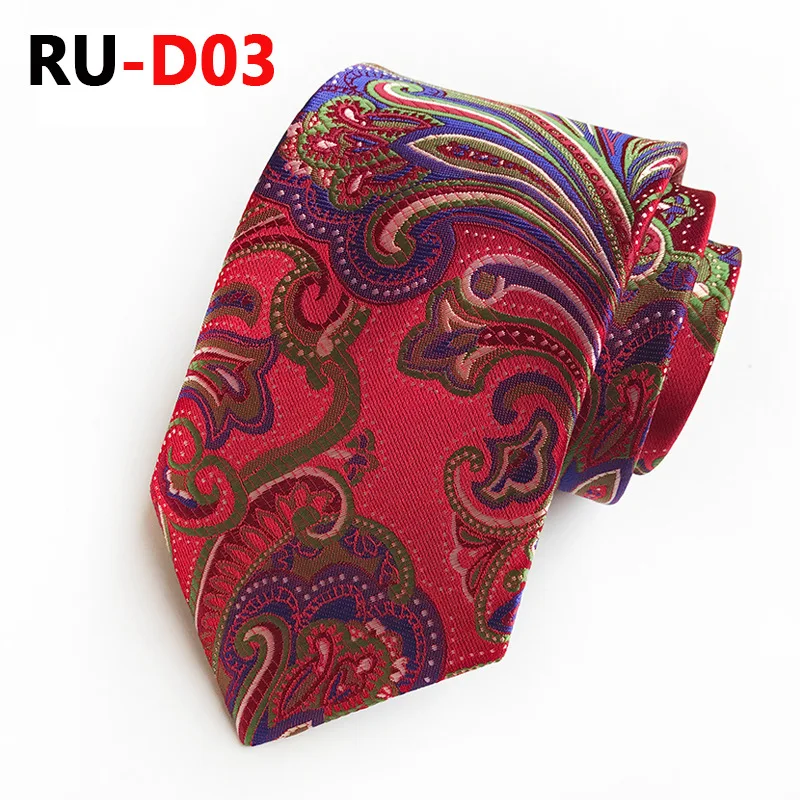 RU-D03 67 цветов, шелковый галстук для мужчин, жаккардовый, 8 см, Модный Цветочный галстук, деловой галстук для свадебной вечеринки, галстук, подарок для Него - Цвет: RU-D03