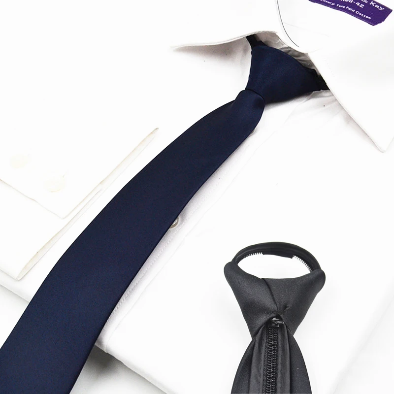 5 см тонкий галстук на молнии сплошной цвет мужские тонкие галстуки полиэстер гладкие атласные мужские галстуки